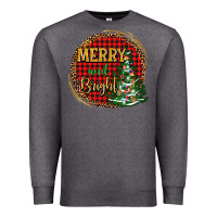 Charcoal Heather merry and bright christmas tree Premium Sweatshirt - AdoDesignShop