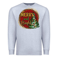 Heather Grey merry and bright christmas tree Premium Sweatshirt - AdoDesignShop