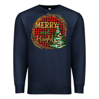 Navy merry and bright christmas tree Premium Sweatshirt - AdoDesignShop