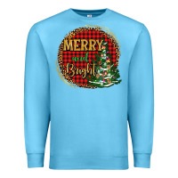 Ocean Blue merry and bright christmas tree Premium Sweatshirt - AdoDesignShop