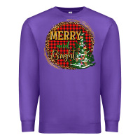 Purple merry and bright christmas tree Premium Sweatshirt - AdoDesignShop