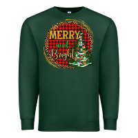 Sports Green merry and bright christmas tree Premium Sweatshirt - AdoDesignShop