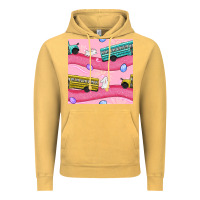 Vintage Mustard Easter School Bus Seamless Pattern Vintage Hoodie - BundleAndBundleShop