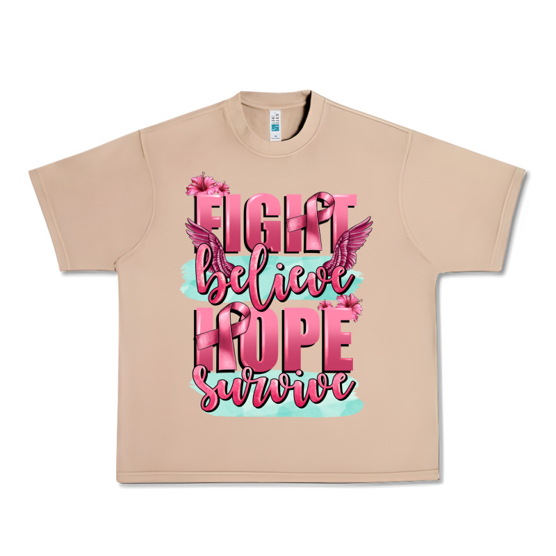 Fight Believe Hope Survive Cancer Awareness Urban Heavy Tee by FaDigitalArtStudio | Teevron