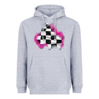 Heather Grey race flag glitter patch Heavyweight Hoodie - AdoDesignShop