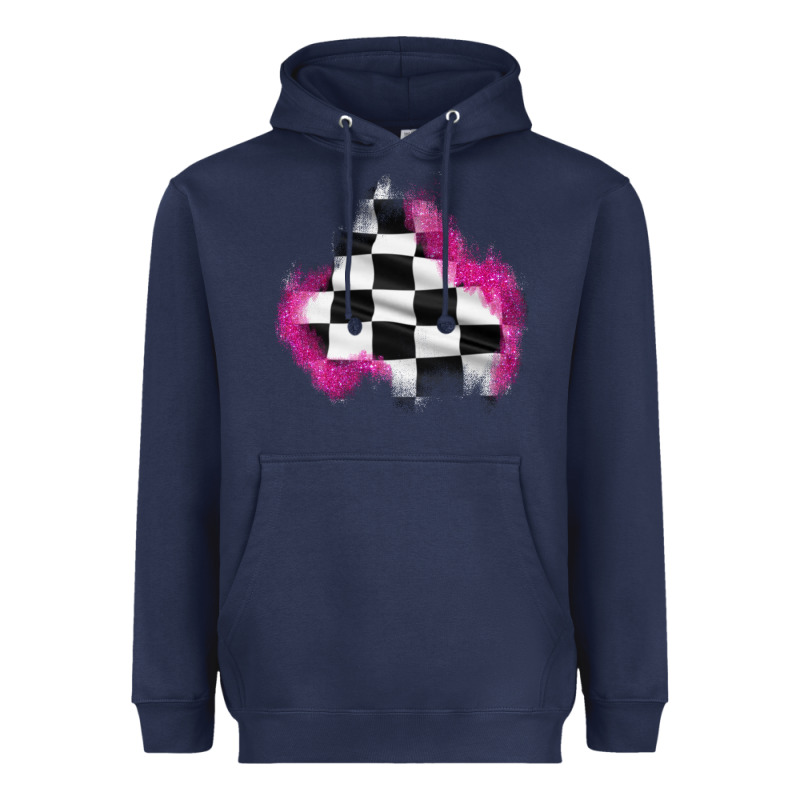 Race Flag Glitter Patch Heavyweight Hoodie by AdoDesignShop | Teevron