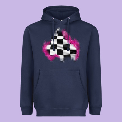 Race Flag Glitter Patch Heavyweight Hoodie Designed By Adodesignshop