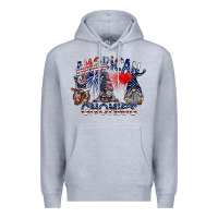 Heather Grey amerikan gnomies Premium Hoodie - SublimationCraftShop