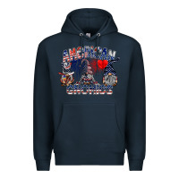 Navy amerikan gnomies Premium Hoodie - SublimationCraftShop