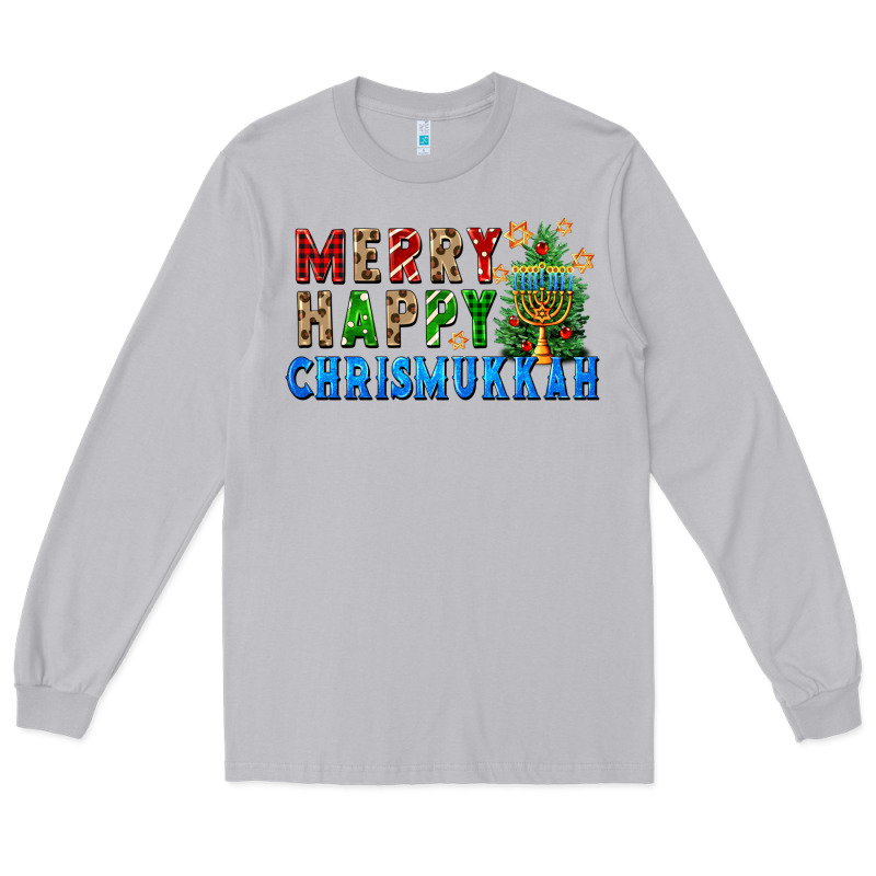 Merry Happy Chrismukkah Long Sleeve Tee by FaDigitalArtStudio | Teevron