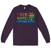 Plum merry happy chrismukkah Long Sleeve Tee - FaDigitalArtStudio