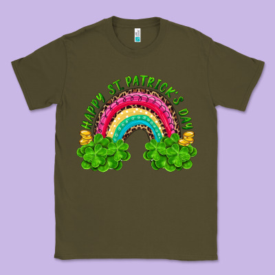 Happy St. Patrick's Day Rainbow And Shamrock Classic Tee Designed By Ranaportraitstore