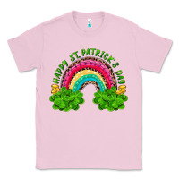 Bubblegum Pink Happy St. Patrick's Day Rainbow And Shamrock Classic Tee - RanaPortraitStore