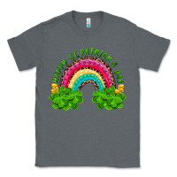 Charcoal Heather Happy St. Patrick's Day Rainbow And Shamrock Classic Tee - RanaPortraitStore
