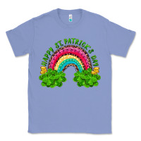 Colony Blue Happy St. Patrick's Day Rainbow And Shamrock Classic Tee - RanaPortraitStore
