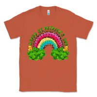 Copper Happy St. Patrick's Day Rainbow And Shamrock Classic Tee - RanaPortraitStore