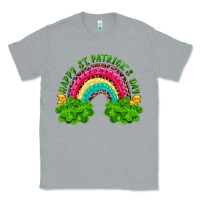 Heather Grey Happy St. Patrick's Day Rainbow And Shamrock Classic Tee - RanaPortraitStore