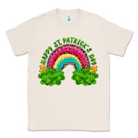 Natural Happy St. Patrick's Day Rainbow And Shamrock Classic Tee - RanaPortraitStore