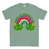 Sage Happy St. Patrick's Day Rainbow And Shamrock Classic Tee - RanaPortraitStore