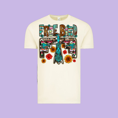 Western Free Bird Vintage Tee Designed By Oliviacreatesart