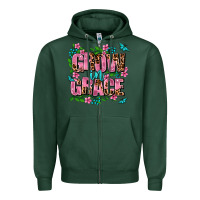 Sports Green grow in grace Zipper Hoodie - AdoDesignShop