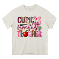Cream Cupid's Favorite Teacher Valentine's Day Heavy Core Tee - HowdyJamesFarm