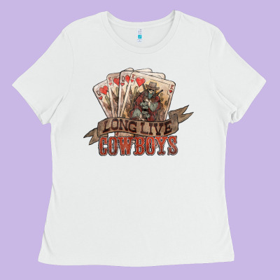 Long Live Cowboys Cards Ladies Tee Designed By Howdyjamesfarm