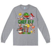 Heather Grey im the chef elf Long Sleeve Tee - FaDigitalArtStudio