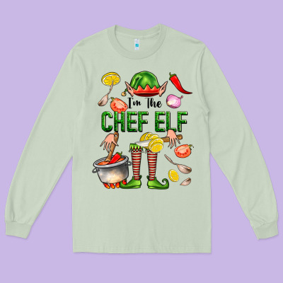 Im The Chef Elf Long Sleeve Tee Designed By Fadigitalartstudio