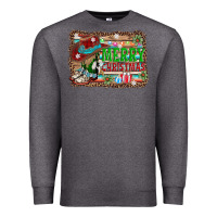 Charcoal Heather merry christmas western boots Premium Sweatshirt - AdoDesignShop