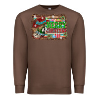 Chestnut merry christmas western boots Premium Sweatshirt - AdoDesignShop