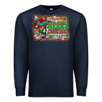 Navy merry christmas western boots Premium Sweatshirt - AdoDesignShop