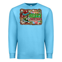 Ocean Blue merry christmas western boots Premium Sweatshirt - AdoDesignShop