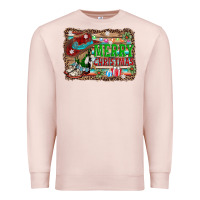 Pale Pink merry christmas western boots Premium Sweatshirt - AdoDesignShop