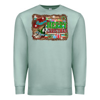 Seafoam merry christmas western boots Premium Sweatshirt - AdoDesignShop