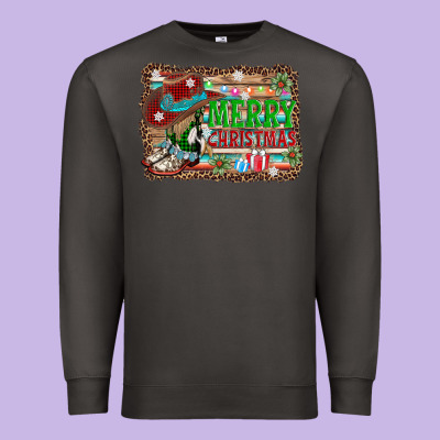 Merry Christmas Western Boots Premium Sweatshirt Designed By Adodesignshop