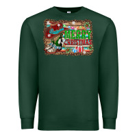 Sports Green merry christmas western boots Premium Sweatshirt - AdoDesignShop