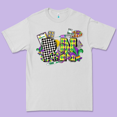 Registered Nurse Mardi Gras Premium Tee Designed By Cowgirlartshop