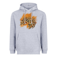 Heather Grey leopard glitter patch Heavyweight Hoodie - AdoDesignShop