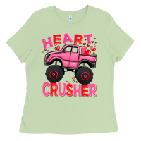 Matcha Heart crusher pink monster truck Valentine's Day Ladies Tee - HowdyJamesFarm