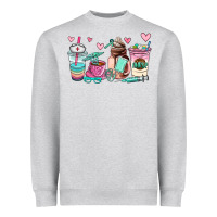 Heather Grey nurse  coffee cup Heavyweight Sweatshirt - AdoDesignShop