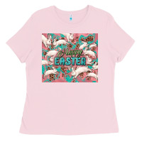 Bubblegum Pink Easter Bunny  tumbler Easter Day Ladies Tee - HowdyJamesFarm