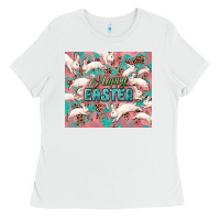 White Easter Bunny  tumbler Easter Day Ladies Tee - HowdyJamesFarm
