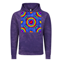 Cloud Purple Pride lgbtq hearts and peace symbol seamless patte Vintage Hoodie - BundleAndBundleShop