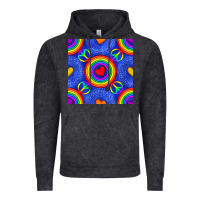 Vintage Black Pride lgbtq hearts and peace symbol seamless patte Vintage Hoodie - BundleAndBundleShop