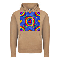 Pride Lgbtq Hearts And Peace Symbol Seamless Patte Vintage Hoodie | Teevron