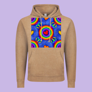 Pride Lgbtq Hearts And Peace Symbol Seamless Patte Vintage Hoodie Designed By Bundleandbundleshop