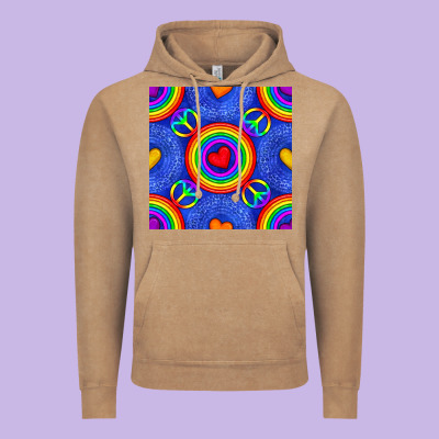 Pride Lgbtq Hearts And Peace Symbol Seamless Patte Vintage Hoodie Designed By Bundleandbundleshop
