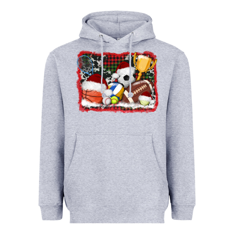 Christmas Sports Background Heavyweight Hoodie by AdoDesignShop | Teevron