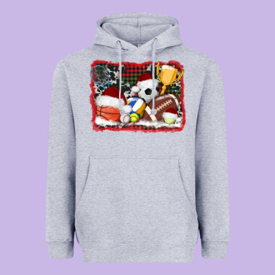 Christmas Sports Background Heavyweight Hoodie Designed By Adodesignshop